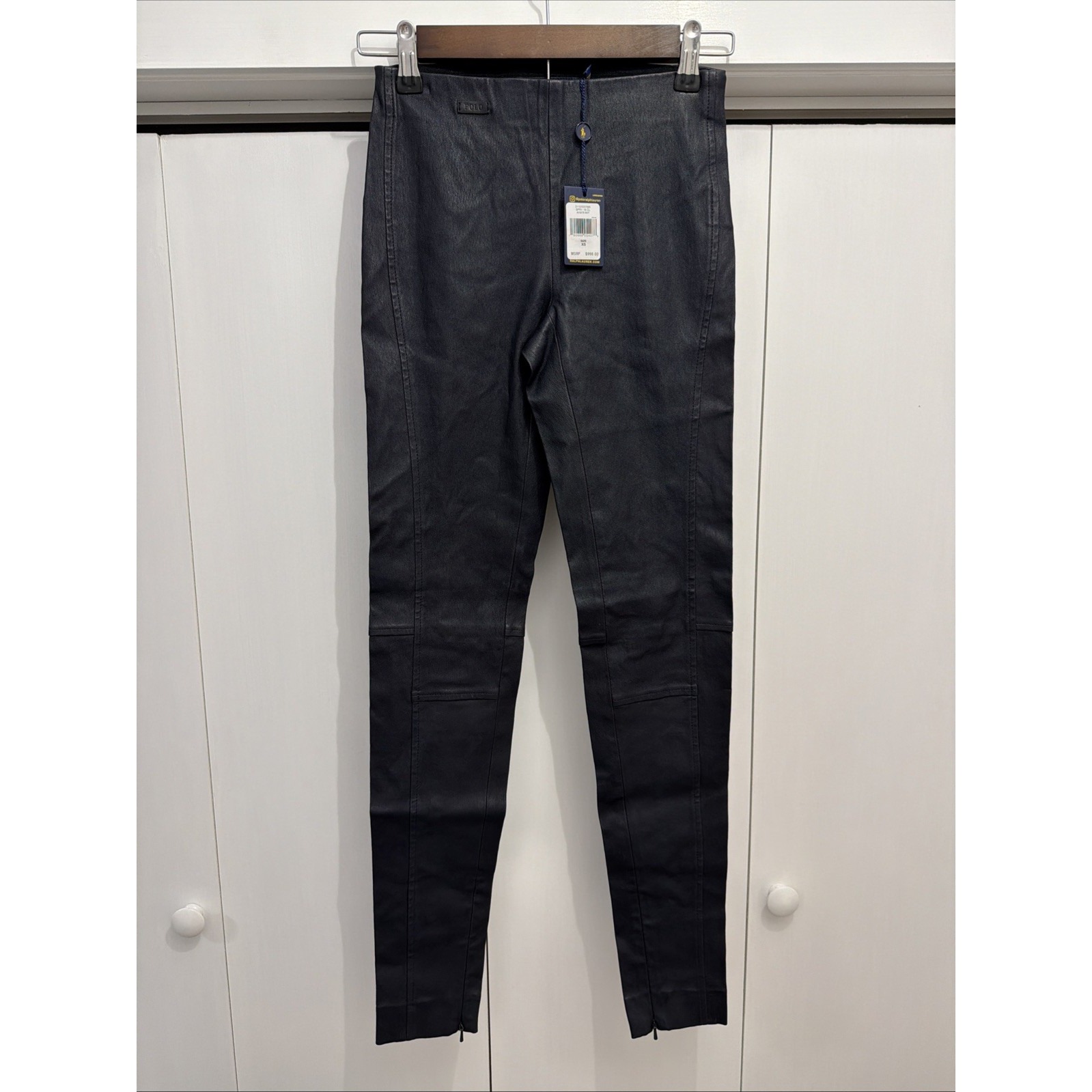 Nwt Polo Ralph Lauren Lamb Leather Sz Xs, Skinny Trousers Pants/Leggings $998